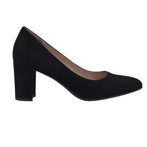 NEW Aerosoles Bette Pump Black Suede Low Heel Shoe Sz 8